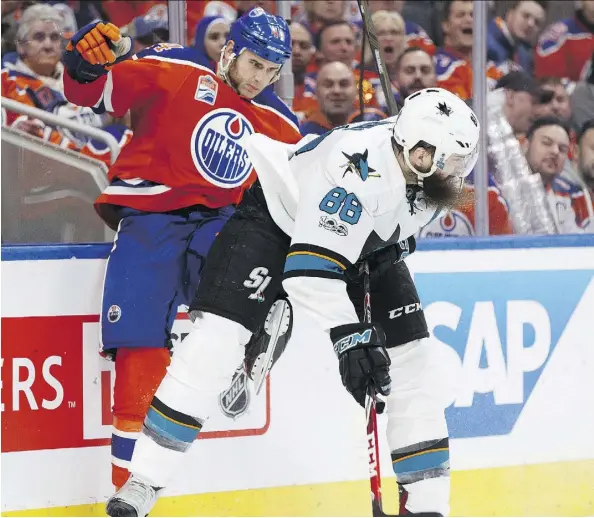  ?? IAN KUCERAK ?? Oilers forward Zack Kassian, just like Fernando Pisani in 2006, has upped his game in the post-season with back-to-back game-winners.