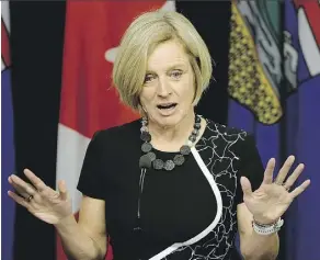  ?? LARRY WONG ?? Premier Rachel Notley announced on Tuesday that Alberta will boycott all wine from British Columbia in response to the B.C. government’s delay of the Trans Mountain pipeline expansion.