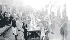  ??  ?? A VE Day party in The Barracks in Barwell.