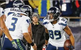  ?? JIM ROGASH / GETTY IMAGES ?? Seattle’s Doug Baldwin said President Trump is “an idiot” for recent remarks about players who take a knee during the national anthem.