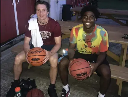  ?? SUBMITTED ?? Former Perkiomen Valley athletes Justin Jaworski, left, and Matt Ford-Bey put together the Be The Change basketball tournament Saturday.