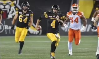  ?? JOHN RENNISON, THE HAMILTON SPECTATOR ?? Ticat QB Zach Collaros may have run his course in Hamilton, as the beleaguere­d team has entertaine­d interest from East and West teams. Benched by the Cats for Labour Day’s game, he could be on the other bench Monday.