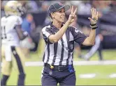  ??  ?? Sarah Thomas will become the first female referee in NFL history when the season begins.
ASSOCIATED PRESS