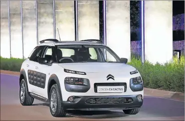  ??  ?? UPPING ITS GAME: Citroën South Africa last week launched one of the French marque’s most innovative and exciting products ever, the game-changing C4 Cactus. The sides of the unique crossover feature one of the Cactus’s key innovation­s: the airbump – a...