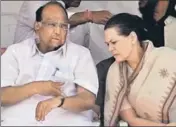  ??  ?? NCP chief Sharad Pawar (seen here with Sonia Gandhi) said the n three leaders should provide a counternar­rative to the BJP. HT FILE