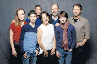  ?? Jay L. Clendenin Los Angeles Times ?? IRA SACHS, in back, center, and Mauricio Zacharias, back, left, with the “Little Men” cast.