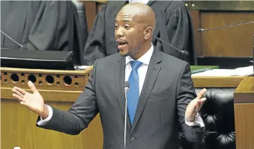  ?? /Sunday Times ?? Growth or expropriat­ion: DA leader Mmusi Maimane says proposed amendments to the Constituti­on are nothing but a populist effort to scapegoat the Constituti­on for the failure of the ANC’s land reform.