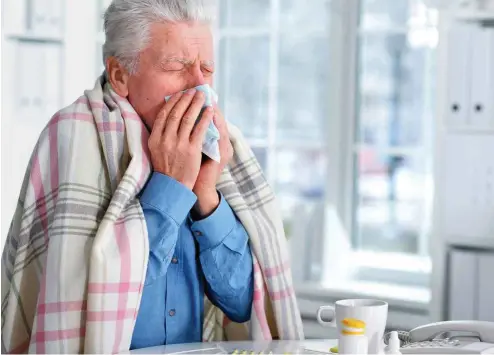  ?? Foto: fotolia/aletia2011 ?? Zentrales Symptom bei COPD: heftiger und mühsamer Husten