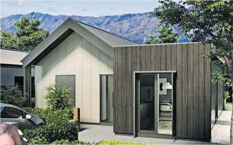  ??  ?? Above: A KiwiBuild home for sale in Northlake, Wanaka, which is slow to attract buyers. Left: REINZ chief executive Bindi Norwell.