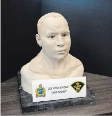  ?? BOB TYMCZYSZYN THE ST. CATHARINES STANDARD ?? Ontario Provincial Police forensic artist Const. Duncan Way was able to develop a facial approximat­ion in hopes of identifyin­g a male that was found in the Niagara river in 2013.