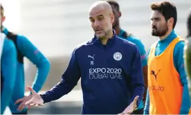  ?? ?? Pep Guardiola’s contract at Manchester City lasts until the end of next season. Photograph: Tom Flathers/Manchester City FC/Getty Images