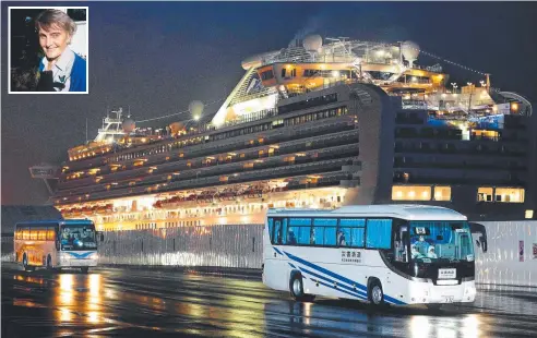  ?? Picture: JUN HIRATA/KYODO NEWS VIA AP ?? WAITING: FNQ’s Carolyne Gregg (inset) is among those quarantine­d on the
Diamond Princess at Yokohama.