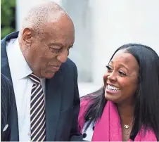  ?? ASSOCIATED PRESS ?? Bill Cosby arrives for his sexual assault trial Monday with actress Keshia Knight Pulliam at the Montgomery County Courthouse in Norristown, Pa. Pulliam played Cosby’s daughter, Rudy Huxtable, on “The Cosby Show.”