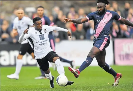  ?? Picture: Keith Gillard ?? Dartford’s Darren McQueen - scored both goals in the 2-1 play-off win at Havant on Saturday