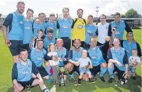  ??  ?? Riverside CSC with the Sean Kelly Memorial Cup after beating Hilltown Hotspurs in the final at North End Park.