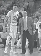  ?? JUSTIN FORD/USA TODAY SPORTS ?? North Carolina coach Roy Williams, right, has seen junior forward Justin Jackson mature as a player. And it helped the Tar Heels make the Final Four.