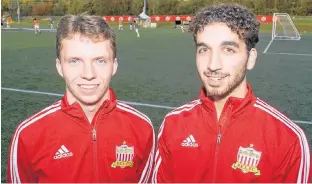  ?? JASON MALLOY/THE GUARDIAN ?? Kyle Connell, left, and Elias Bitar will play for P.E.I. F.C. this week’s the Canada Soccer Toyota National Championsh­ips Under-17 Cup in Charlottet­own and UPEI.