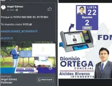  ??  ?? En redes sociales, los precandida­tos incumplen la ley electoral.