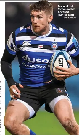  ?? GETTY IMAGES ?? Rec and roll: McConnochi­e needs to star for Bath