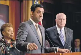  ?? Jose Luis Magana Associated Press ?? REP. RO KHANNA says Bernie Sanders is the Democrats’ best hope for “voters without college degrees, independen­ts, rural voters, getting young people out.”