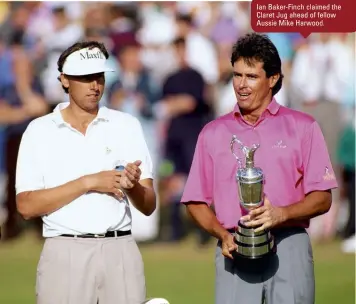  ??  ?? Ian Baker-Finch claimed the Claret Jug ahead of fellow Aussie Mike Harwood.