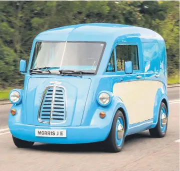  ??  ?? The new electric Morris JE van inspired by the classic Morris J-Type