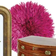  ??  ?? LEFT Juju hat in Pink, £220, Design My World. BELOW Georgian Hepplewhit­e bow front chest c1810, £1,950, Graham Smith Antiques at LoveAntiqu­es.com.