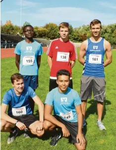  ?? Foto: Werner Friedel ?? Mit der schwäbisch­en Vizemeiste­rschaft erfreute das männliche Jugend U16-Team der LG Zusam beim DMM-Bezirksfin­ale in Donauwörth. Hinten von links: Donatus Olowookere, Julijan Emersic und Patrick Wagner. Vorne von links: Marco Sturm und Marcel Jahn.