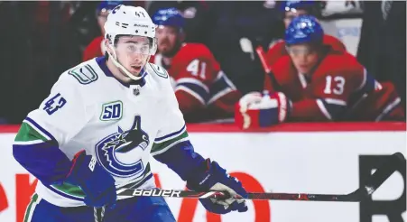  ?? MINAS PANAGIOTAK­IS/ GETTY IMAGES FILES ?? “Honestly, I know it's my second year, but it feels like my third season because, technicall­y, we had three camps,” Canucks defenceman Quinn Hughes says of the second training camp needed last season following the pandemic pause.