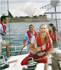  ??  ?? Spectacula­r harbour: Sailing past Sydney Opera House