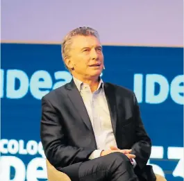  ??  ?? Coloquio. Mauricio Macri en la reciente reunión de Idea.