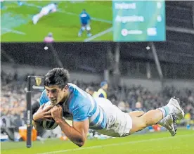  ?? REUTERS ?? Palomita. Bautista Delguy marcó el único try de Los Pumas.