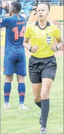  ?? (File pic) ?? FIFA accredited referee Letticia Viana says companies need to invest the same amount of money into women’s sports as they do in men’s sports.