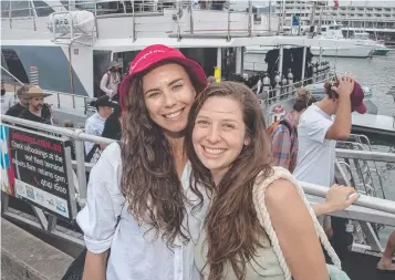  ??  ?? Solene Granado, of France, and Anya Radionova, of Ukraine, enjoyed their trip to the reef on Passions of Paradise. Picture: Brian Cassey