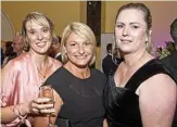  ??  ?? Kyla White and Dianne Owers from Toowoomba Portable Toilets with Sherry McDowell.