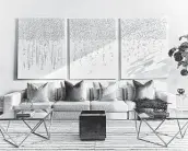  ?? Scott Gabriel Morris / Courtesy ?? A painting featuring purely white on white steals the show in a modern living space.