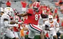  ?? ANDREW DAVIS TUCKER 2020 ?? A strong performanc­e at the Senior Bowl raised the draft stock of UGA tight end Tre’ Mckitty.