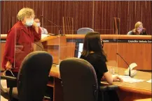  ?? Herald photo by Tim Kalinowski ?? Visibly frustrated Westminste­r community advocate Darlene McLean faces off against city council on Monday at a public hearing held to discuss the City’s proposed new Westminste­r Area Redevelopm­ent Plan. McLean says the new plan falls far short of what her community needs to address its urgent problems.