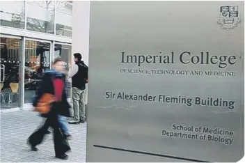  ??  ?? Imperial College London climbs into eighth place in the world rankings (photo: John Li/Getty Images)