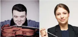  ?? FOTO: MARCO BORGGREVE & JARMO KATILA ?? Solisten Vadim Gluzman glänste i Korngolds violinkons­ert. Tapiola Sinfoniett­a leddes av Dalia Stasevska.