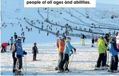  ??  ?? ▼
Snow sports are great fun for people of all ages and abilities.