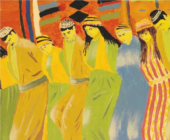  ?? PHOTOS: Fish Griwkowsky/Edmonto n Journal ?? Detail of Peyman Pakseresht’s Kurdish Dance, acrylic, which is part of the exhibit Land of Love: Depiction of Original Persian Art at Latitude 53.