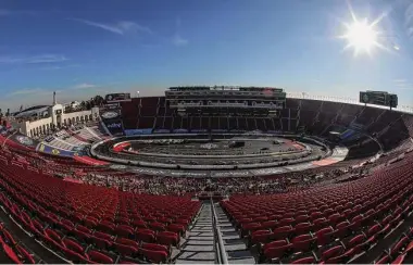  ?? James Gilbert/Getty Images ?? Los Angeles Memorial Coliseum, the home of USC football, will host the second Clash at the Coliseum on Sunday. The race proved to be so popular last year that there is talk of making it a points event.