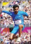  ?? ?? Eldhose Paul of India competes in the men’s triple jump final during the athletics in the Alexander Stadium at the Commonweal­th Games in Birmingham, England. (AP)