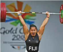  ?? Photo: Zimbio ?? Eileen Cikamatana in action at the 2018 at Gold Coast Australia in April