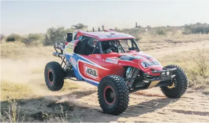  ??  ?? FAMILY STUFF. The father and daughter team of Coetzee Labuschagn­e/Sandra Labuschagn­e-Jonck (4X4 Mega World ARB Porter) took overall victory in the Special Vehicle category.