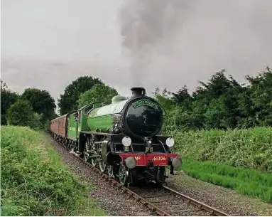  ??  ?? Mayflower is no stranger to heritage lines – visits tend to tie-in with railtour commitment­s. A prime example was on July 4, 2019, when the B1 hauled a Steam Dreams excursion from London Liverpool Street to Dereham on the Mid-norfolk Railway. The 4-6-0 is seen at Yaxham. JAMES KINDRED