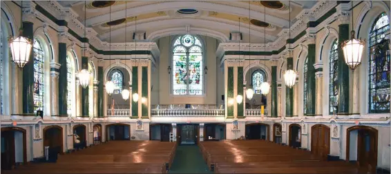  ?? TIMES HERALD PHOTO ?? The restoratio­n of the crumbling ceiling is complete, and the doors to St. Patrick Church will open Nov. 10, 2022.