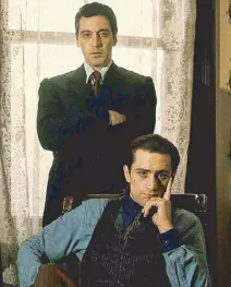  ??  ?? A publicity shot from the 1974 epic directed by Francis Ford Coppola, The Godfather Part II. Here, Pacino played Michael Corleone while De Niro played the young Vito Corleone in flashbacks. (The Don was essayed by the great Marlon Brando in the first film).