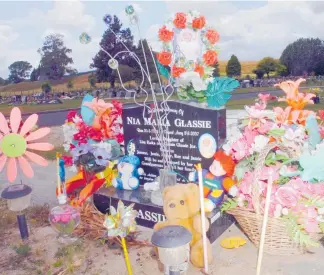  ?? ?? Nia Glassie’s Tokoroa grave.